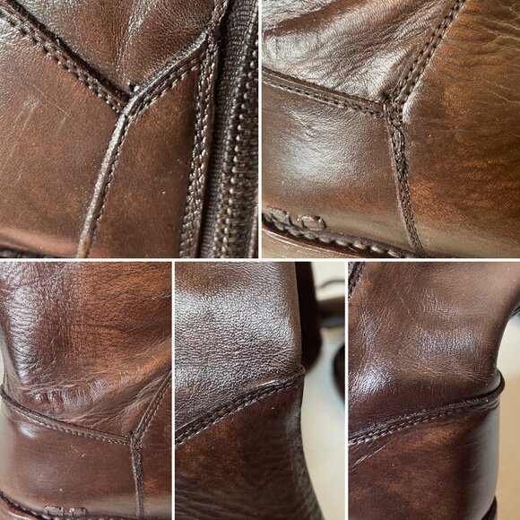 BED STU Manchester Distressed Brown Leather Tall Riding Boots BedStu Size 6.5 - Picture 7 of 16